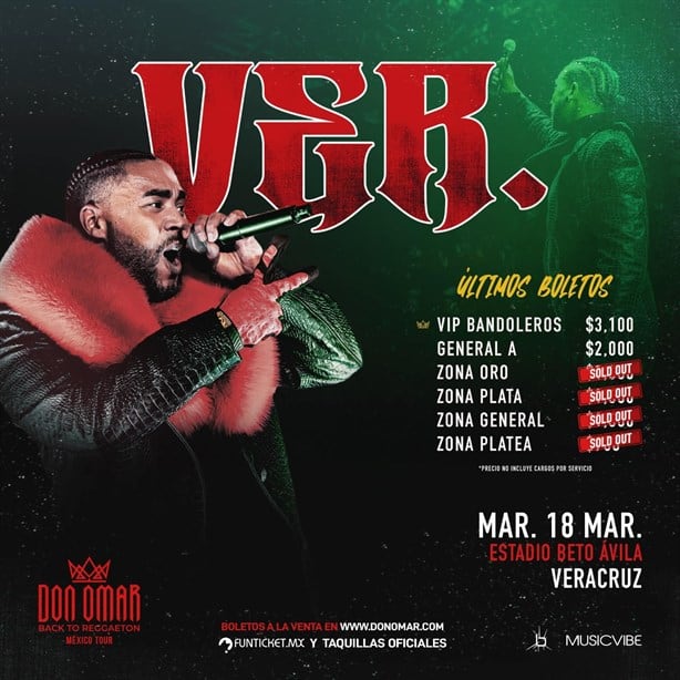 Concierto de Don Omar en Veracruz: estas localidades quedan para comprar tu boleto