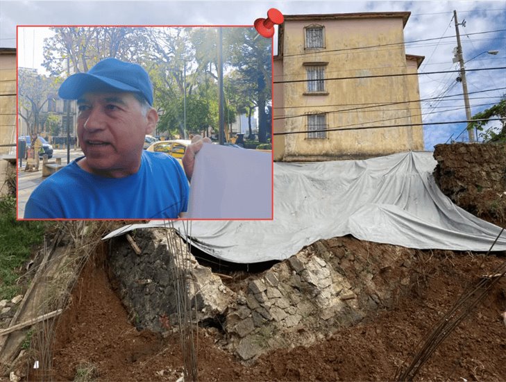 Por deslaves, casas están al borde del colapso en el fraccionamiento Lomas Verdes de Xalapa