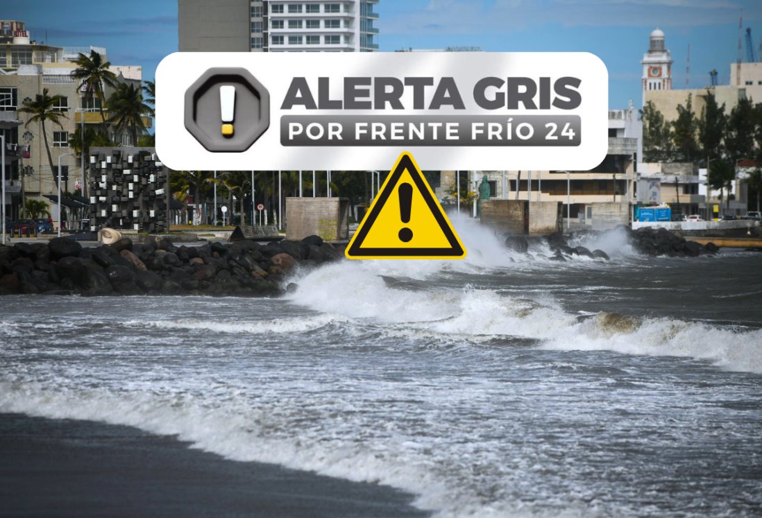 Emiten Alerta Gris en Boca del Río por norte de hasta 115 km/h