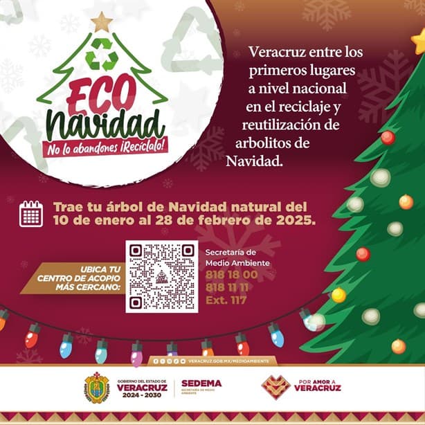 ¿Ya llevaste a reciclar tu arbolito de Navidad? tienes hasta el 28 de febrero