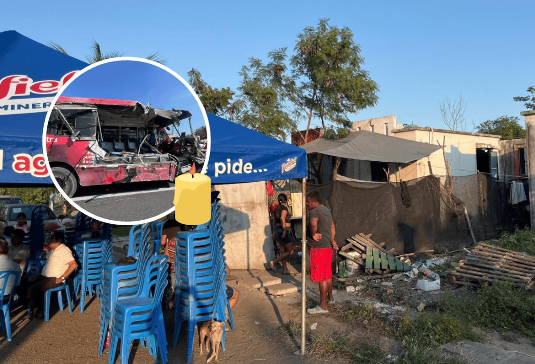 Velan a pasajero que falleció arriba de camión urbano tras choque con tráiler en carretera de Veracruz