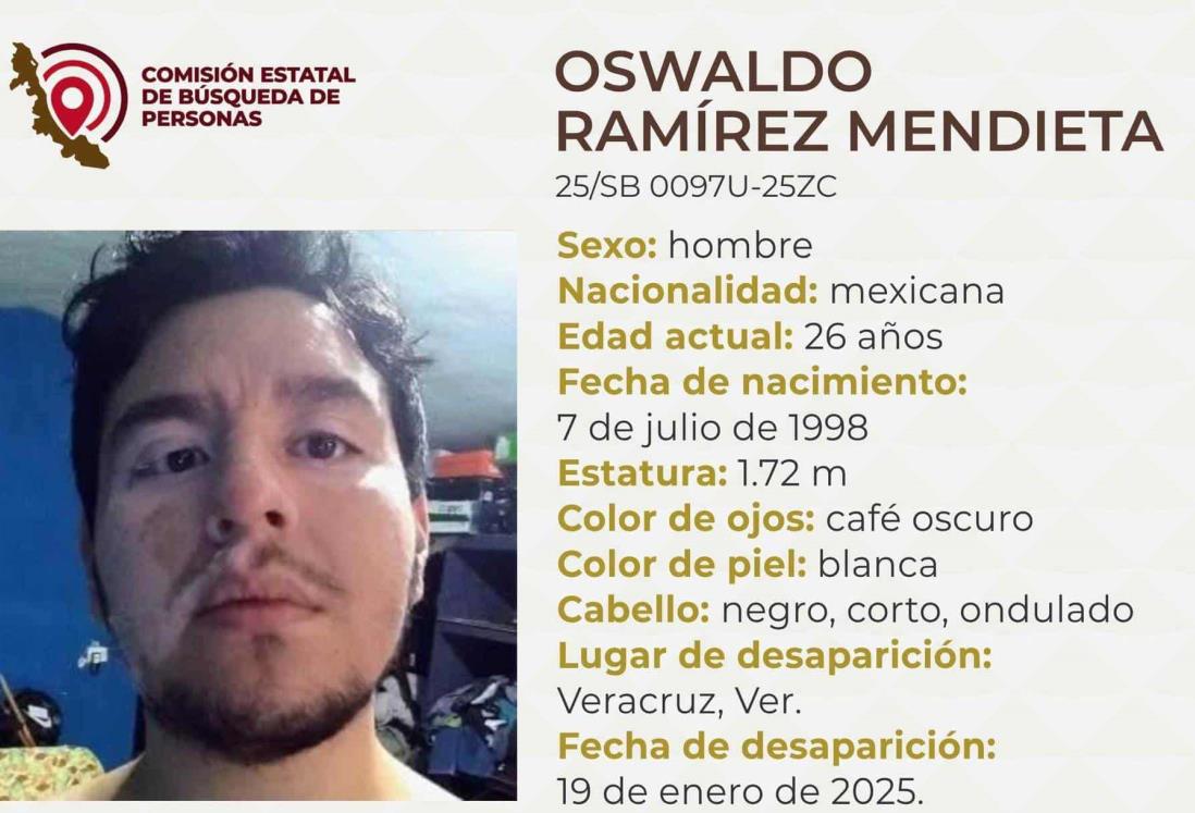 Familia busca al joven Oswaldo Ramírez Mendieta, desapareció en Veracruz