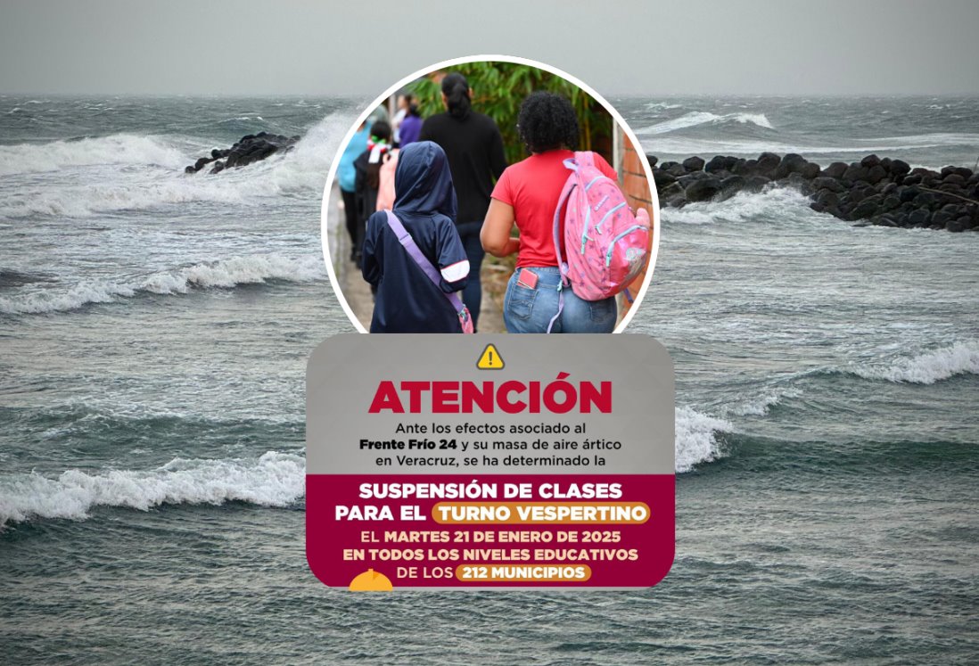 Suspenden clases en todo el estado por el norte en Veracruz