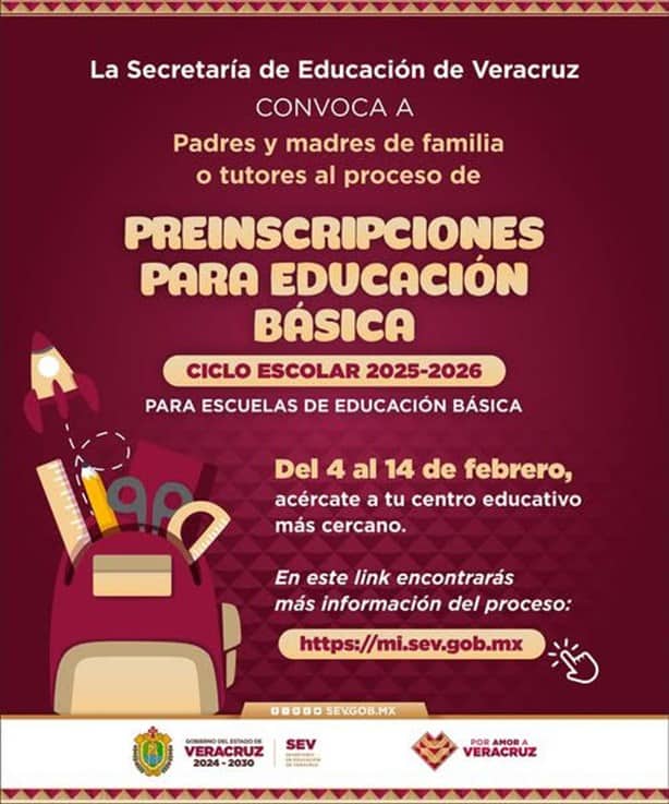 ¡Atención! En estas fechas serán las preinscripciones a Educación Básica