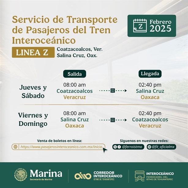 Tren Interoceánico: calendario para viajar en febrero entre Veracruz, Oaxaca y Chiapas