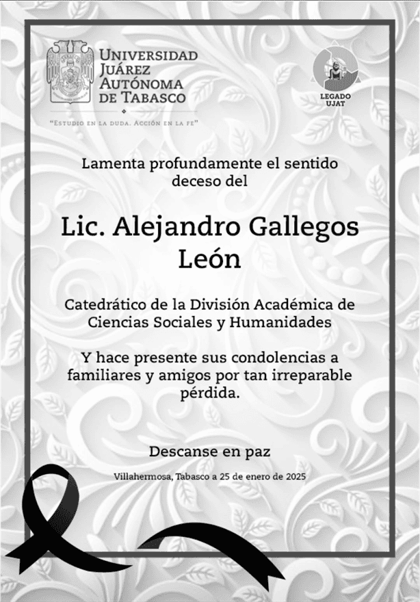 Alejandro Gallegos León, periodista y catedrático, es hallado sin vida en Tabasco