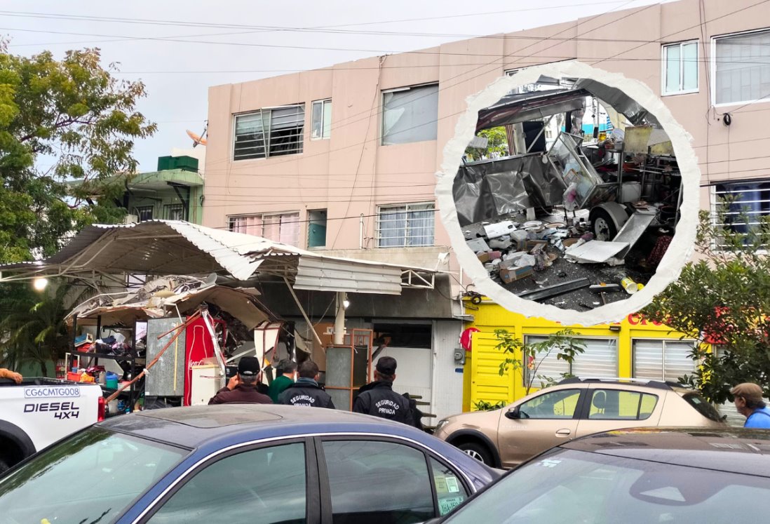 Explota remolque de comida en calles de Veracruz | VIDEO