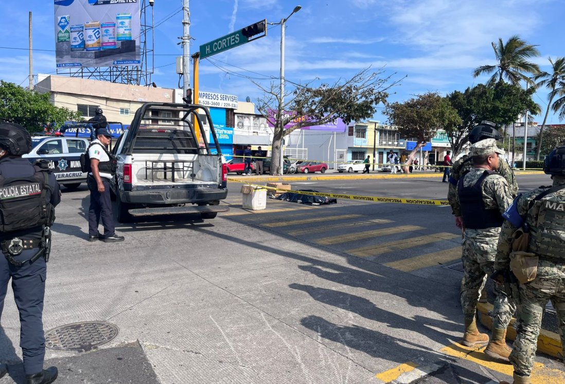 Muere hombre atropellado por camión urbano en el centro de Veracruz