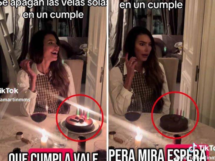 ¿Alguien estaba con ellas? Velas de cumpleaños se apagan solas; todo quedó en VIDEO