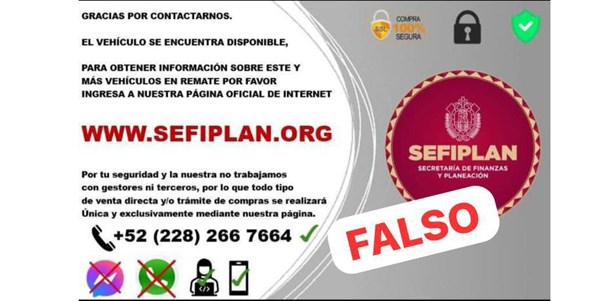 Alertan por fraudes cibernéticos detectados en Veracruz con falsos remates de autos