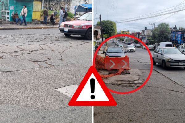 Se cae a pedazos: avenida Chedraui Caram en Xalapa con alcantarilllas y calles en pésimas condiciones