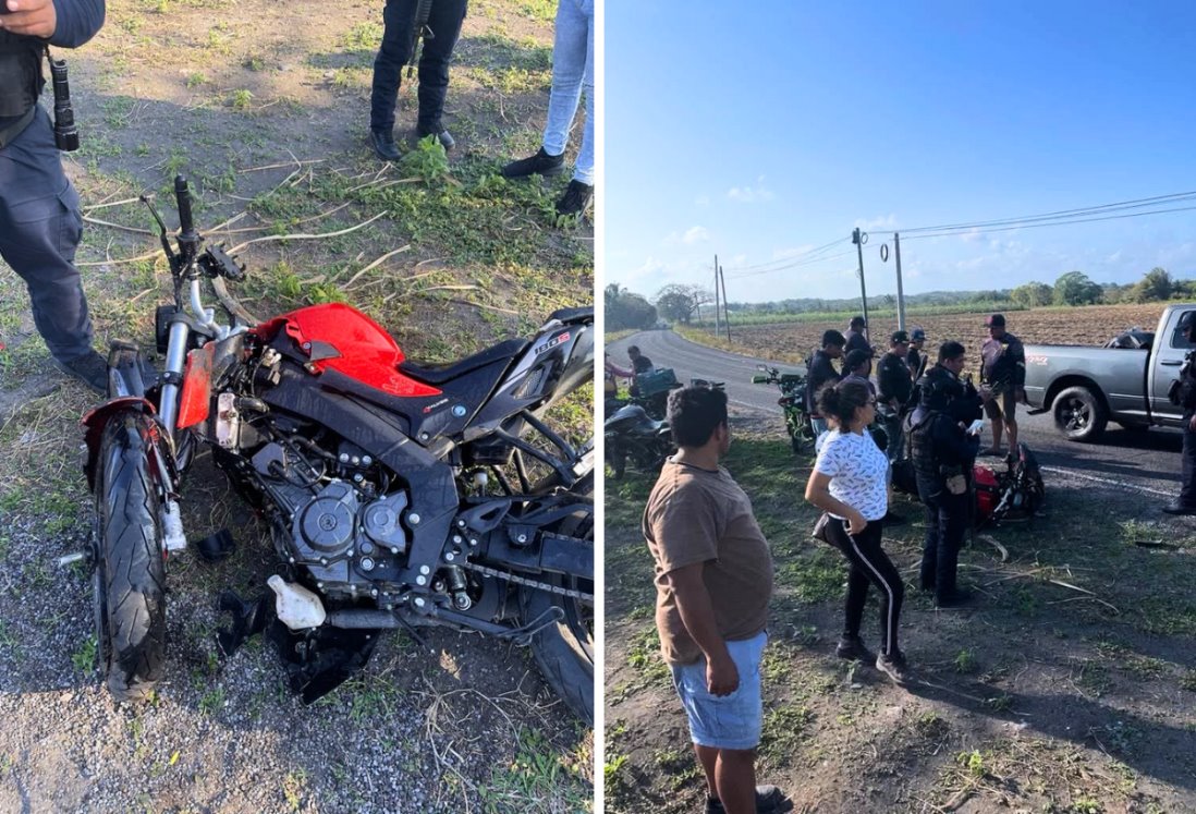 Motociclista herido tras choque con camioneta en carretera Cardel-Úrsulo Galván