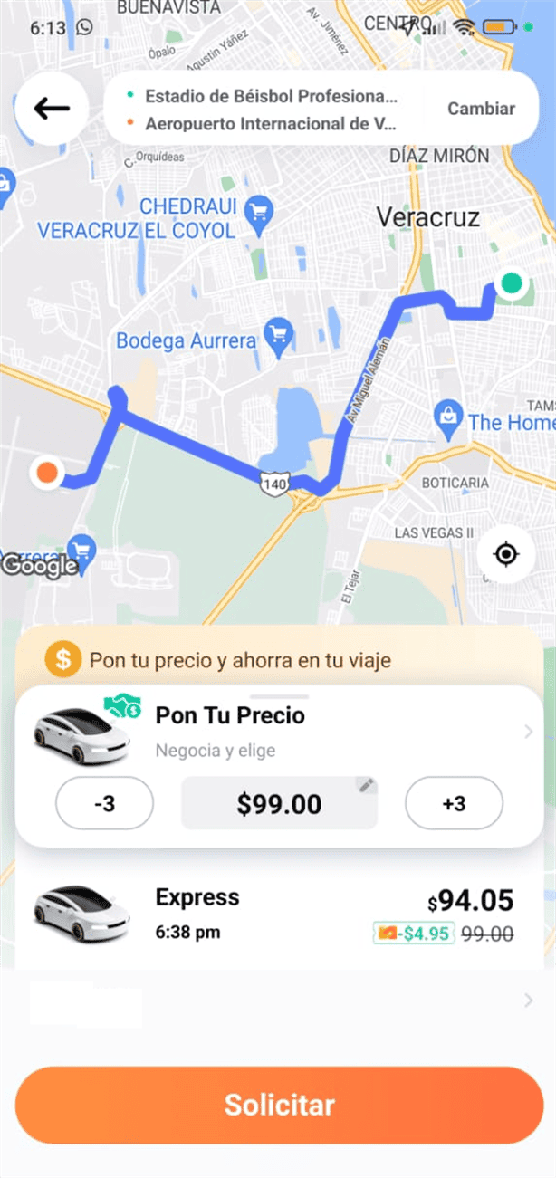 ¿Cuánto cobra un Didi del aeropuerto de Veracruz al estadio Beto Ávila? | Precios 2025