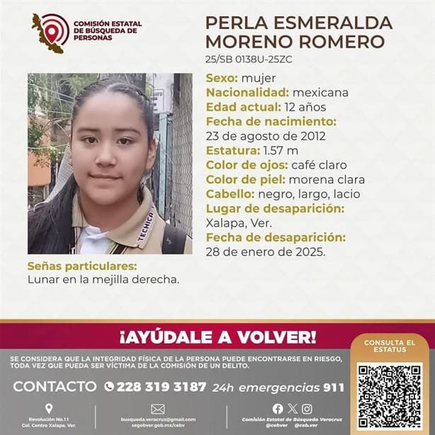 ¿Dónde está Perla Esmeralda? Alumna habría sido ´manipulada´ para salir de secundaria en Xalapa