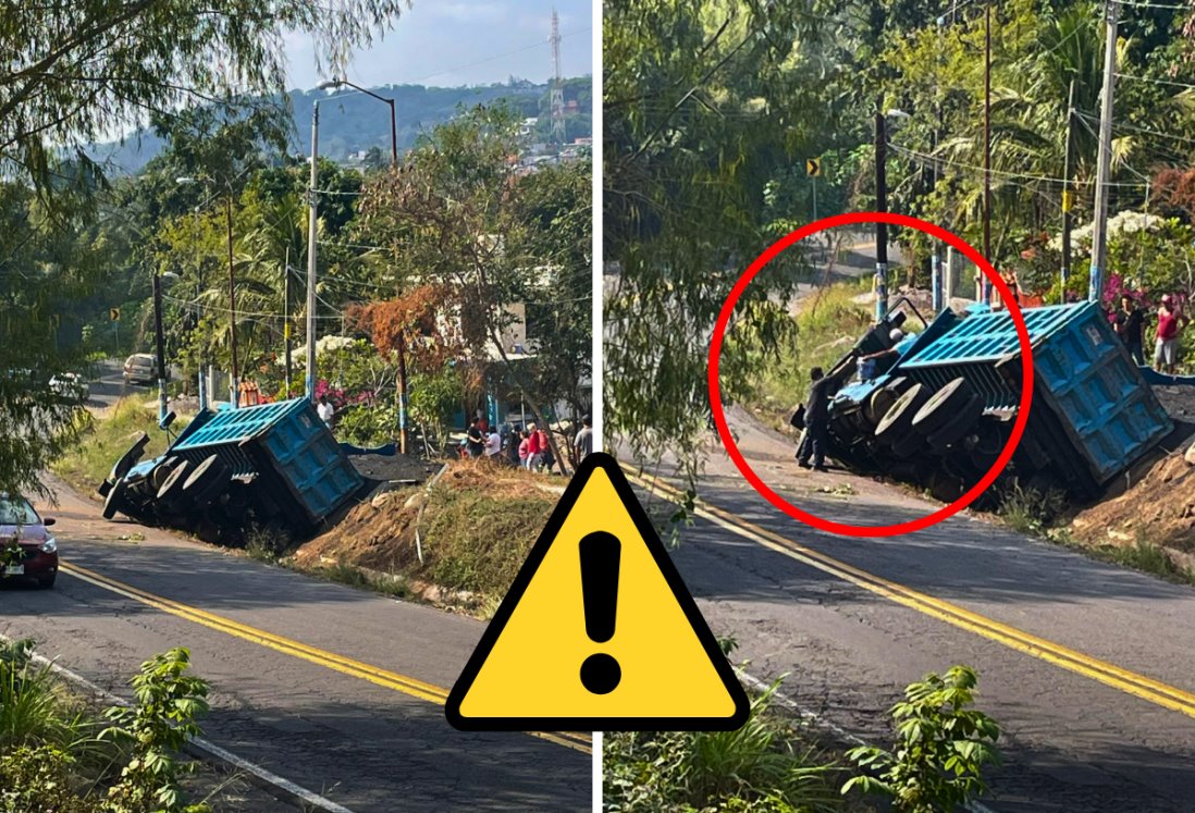 Olvida poner freno de mano provoca accidente en carretera Veracruz-Xalapa