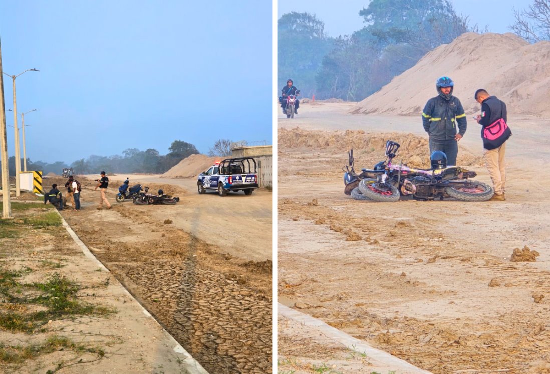 Reportan choque entre motocicletas en Lagos de Puente Moreno