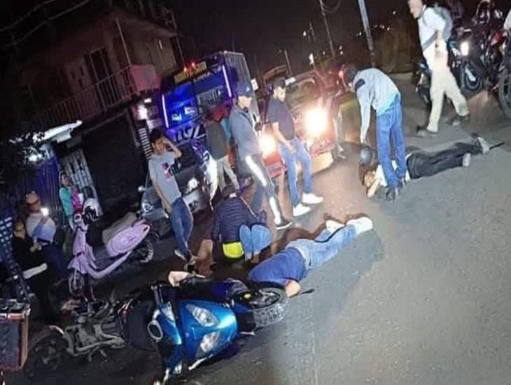 Fuerte accidente entre motociclistas en Lomas de Río Medio 4, Veracruz | VIDEO