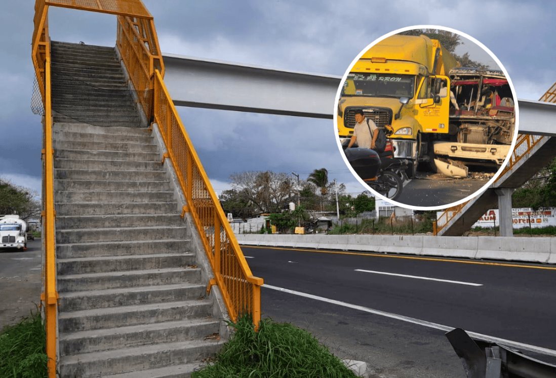 Esto sucedió con la ruta de camiones que chocó con tráiler en la Veracruz - Cardel