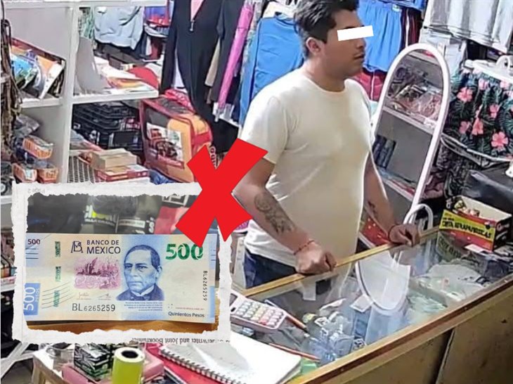 Denuncian intento de fraude con billete falso en Yecuatla