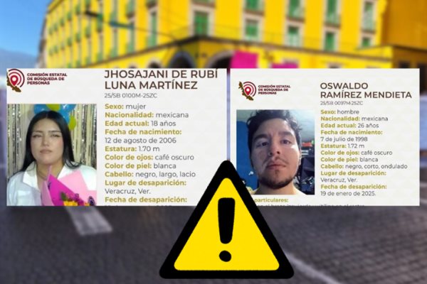 Sin rastros de Jhosajani y Oswaldo, llevan 12 días desaparecidos en Veracruz