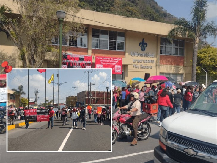 Integrantes del SETSUV se manifiestan en Orizaba (+Video)