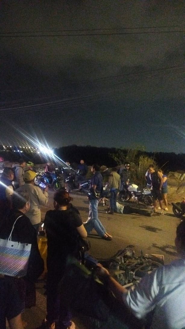 Fuerte accidente entre motociclistas en Lomas de Río Medio 4, Veracruz | VIDEO