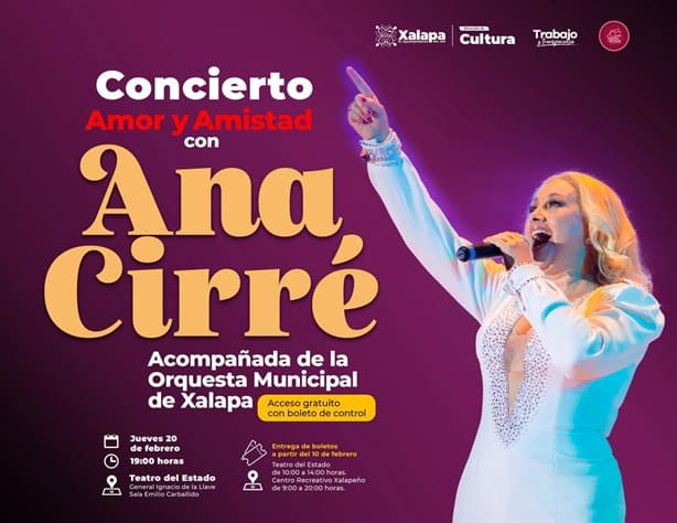 Xalapa celebrará el amor y la amistad con concierto de Ana Cirré