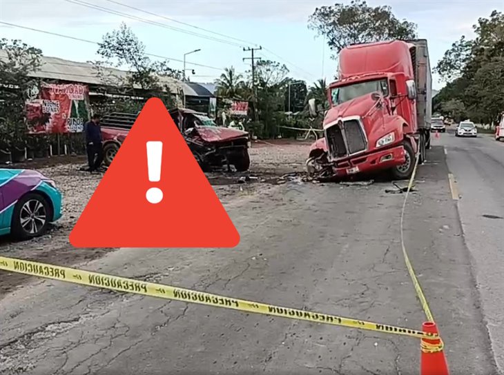 Se registra fuerte accidente en la carretera Tlapacoyan-Martínez
