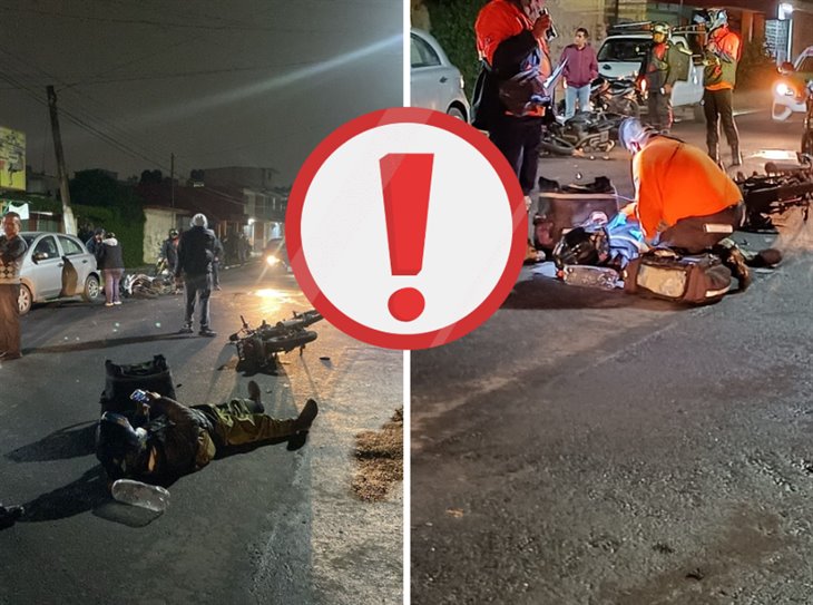 ¡Encontronazo! se registra choque entre dos motociclistas en Xalapa
