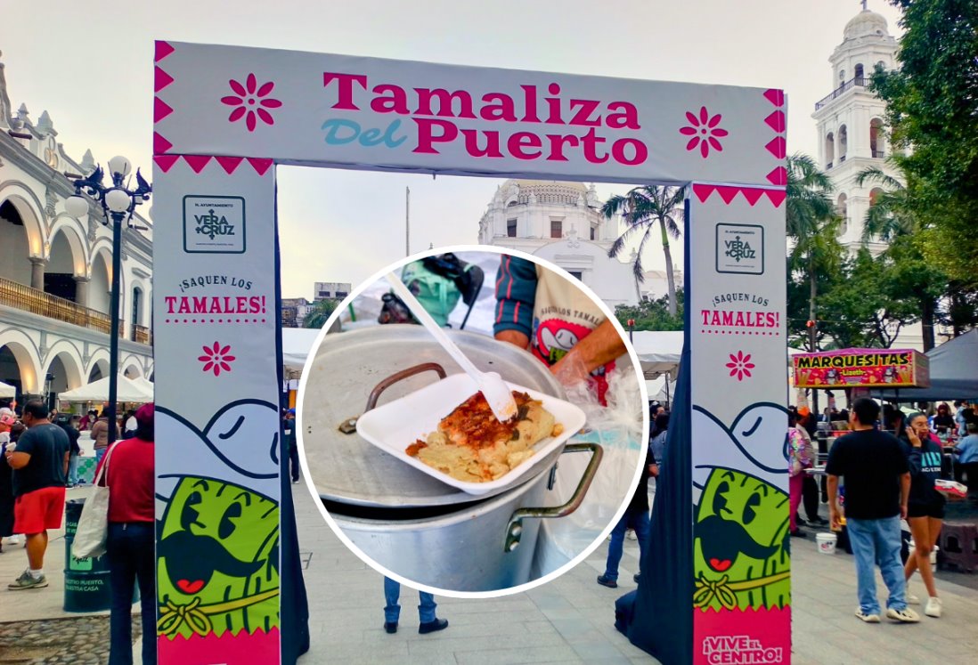 Así  festejaron el Día de la Candelaria con la tradicional Tamaliza en el Zócalo de Veracruz