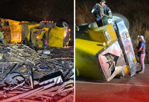 ¡Perdió el control!; volcadura de tráiler en Maltrata, deja dos personas lesionadas (+Video)