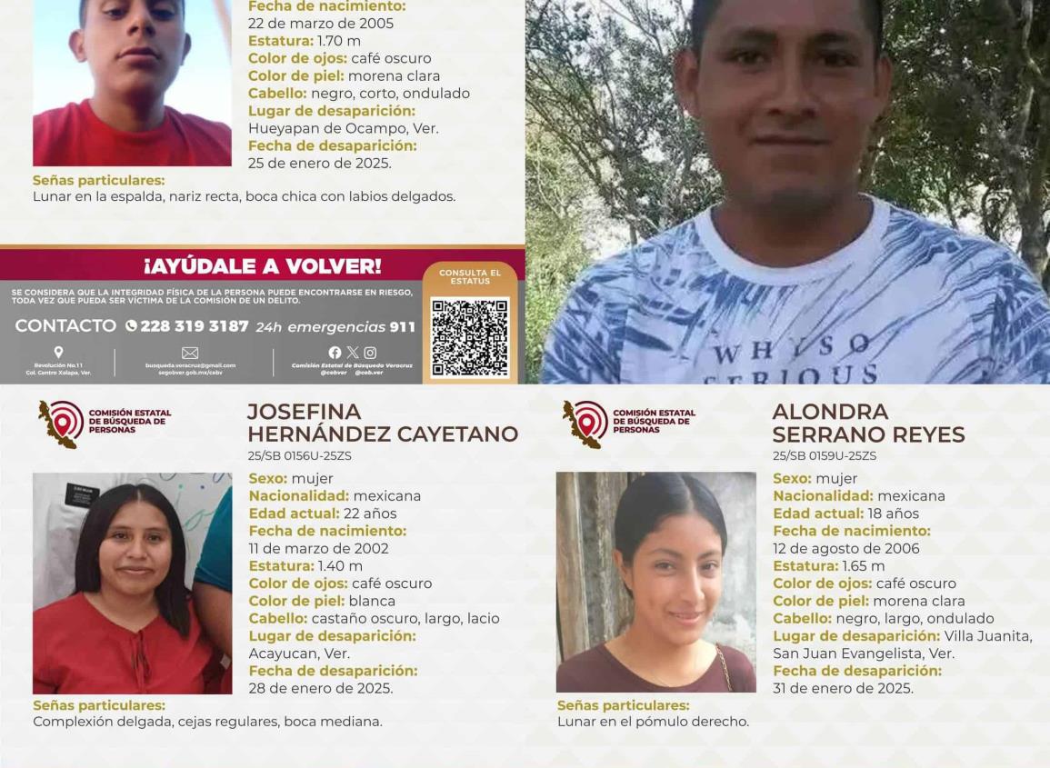 Reportan desaparecidos 4 jóvenes en la región sur de Veracruz