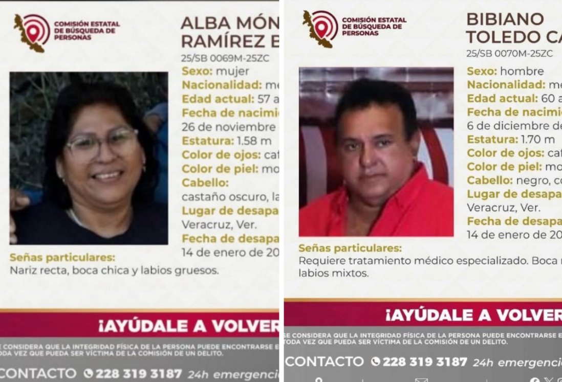 Buscan a pareja en la ciudad de Veracruz; llevan 21 días desaparecidos