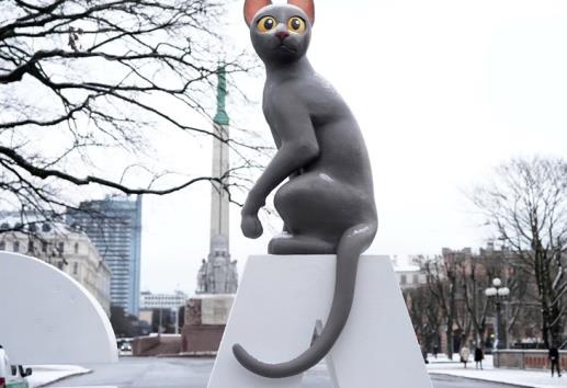 ¡A quien honor merece! El gatito de Flow ya tiene su propia estatua en Letonia