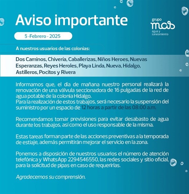 ¿Falta agua en tu colonia de Veracruz? Así puedes solicitar una pipa gratis a Grupo MAS