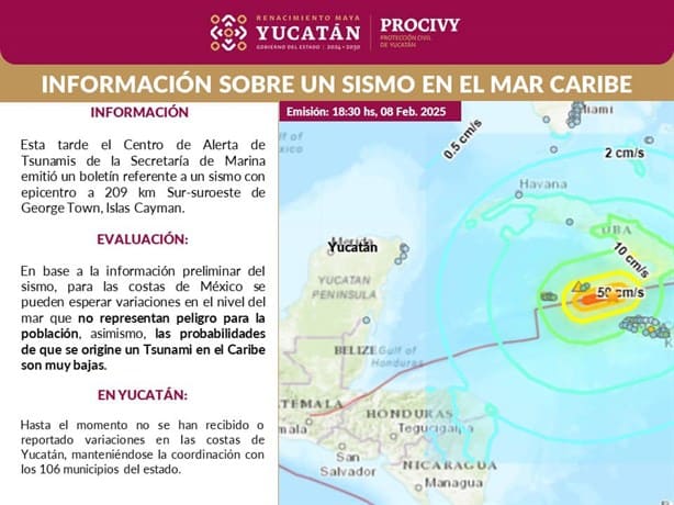 Se registra sismo en el mar Caribe; activan alerta de tsunami