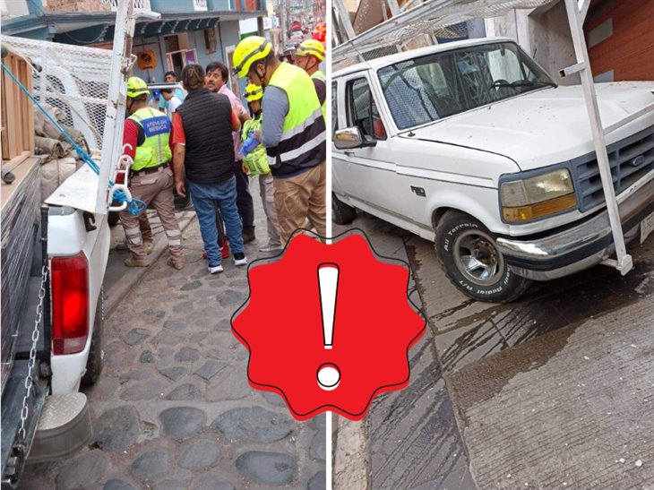 ¡Se quedó sin frenos! camioneta se estrella contra una vivienda en Coscomatepec