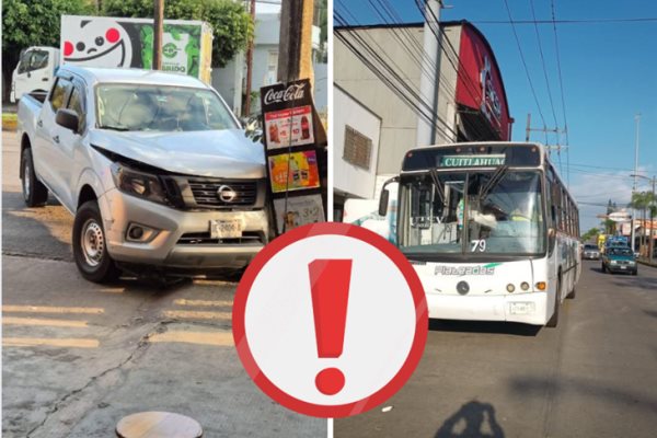 Encontronazo: chocan camioneta y autobús en Córdoba
