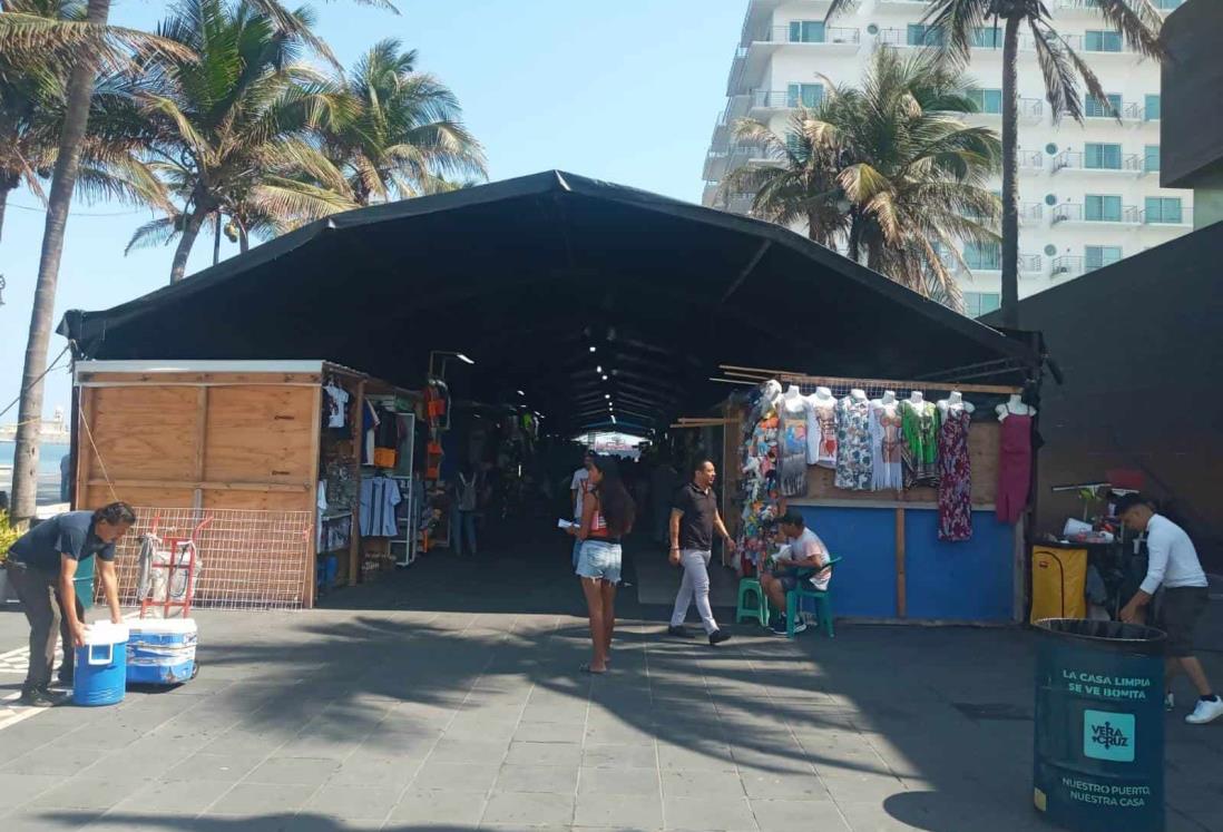 Artesanos de Veracruz ya están cubiertos del sol y la lluvia en la Macroplaza