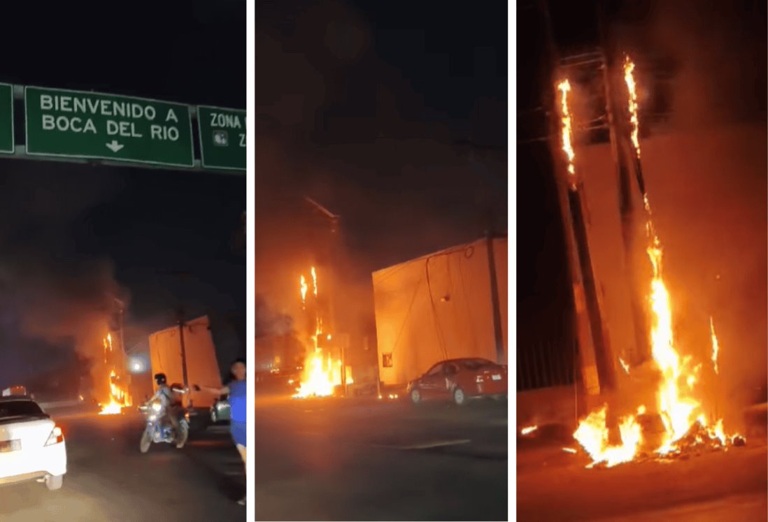 Incendio de poste de la CFE en avenida Ejército Mexicano deja sin luz a varias colonias | VIDEO