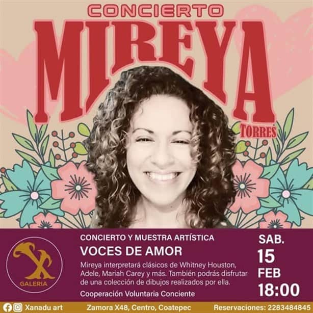 El amor se escucha y se pinta en Coatepec: Mireya Torres ofrece concierto y exhibición