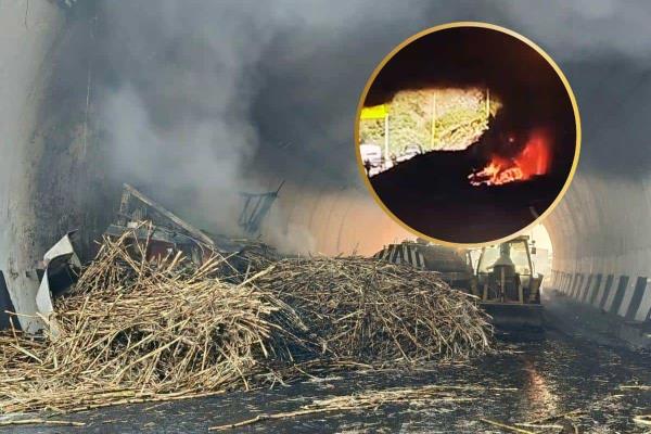 Arde camión cañero en túneles de las Cumbres de Maltrata (+VIDEO)