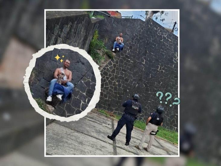 En Xalapa, trastornado sujeto moviliza a policías en mural Héroe de Nacozari