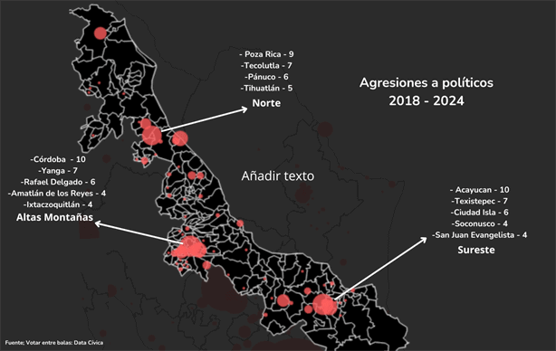 MAPA: Estos son los municipios con más agresiones a políticos en Veracruz