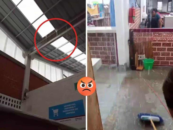 Apenas cumplió 2 meses; nuevo Mercado de Ixtaczoquitlán ya se inundó (+VIDEO)