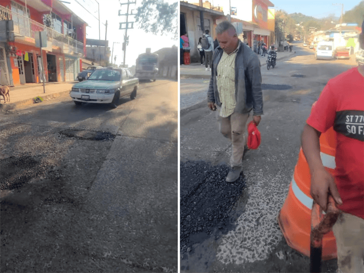 Vecinos se organizaron para bachear por cuenta propia la avenida Ébano de Xalapa