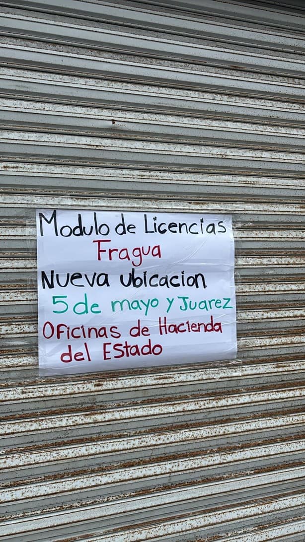 Estos dos módulos de licencia de conducir cerraron y estarán en esta ubicación en Veracruz