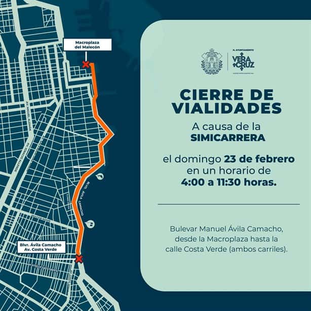 ¡Atención! Anuncian cierre vial en Veracruz por carrera deportiva