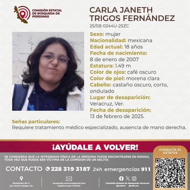 Desaparece la joven Carla Yaneth Trigos de 18 años en el puerto de Veracruz