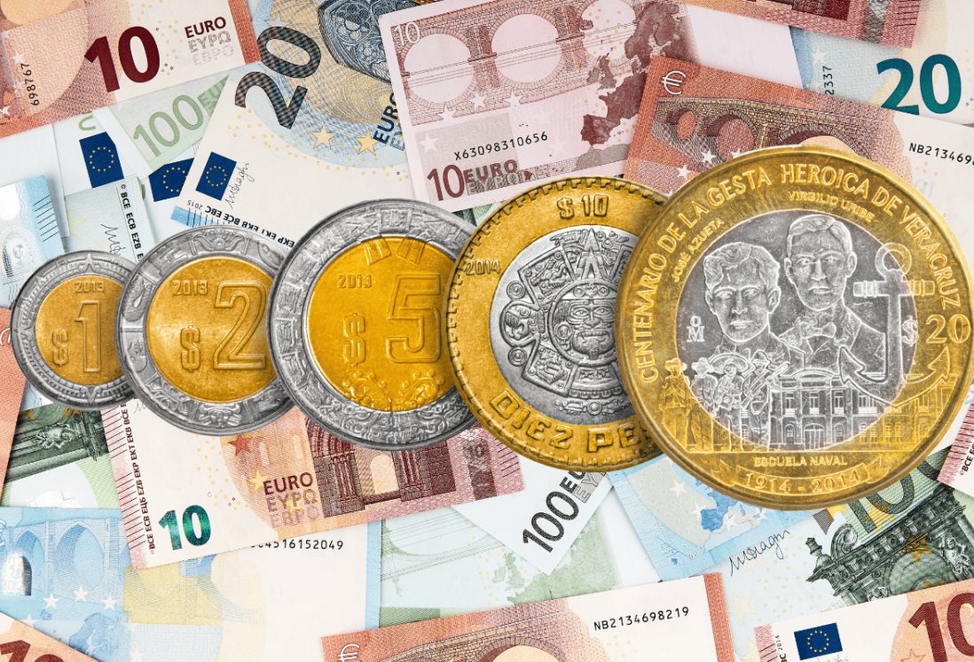 Así se cotiza el EURO frente al peso mexicano HOY 19 de febrero